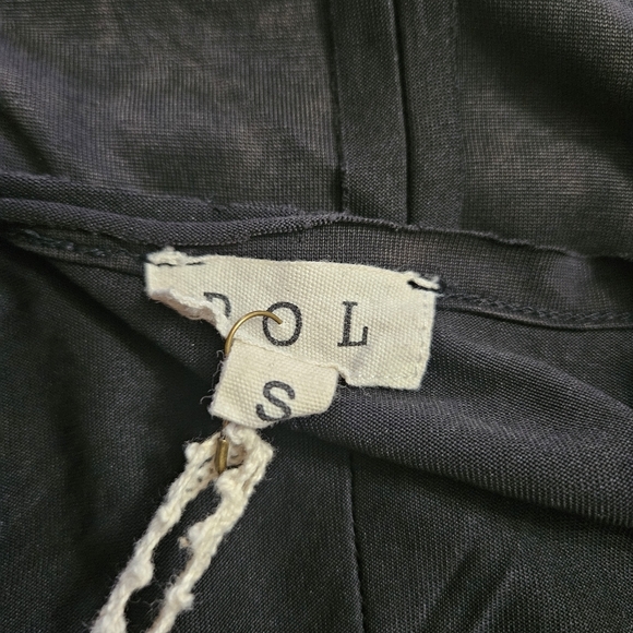 POL Women's Oversized Long Sleeve Black Mineral Wash Dress Size Small Boho - Picture 6 of 8